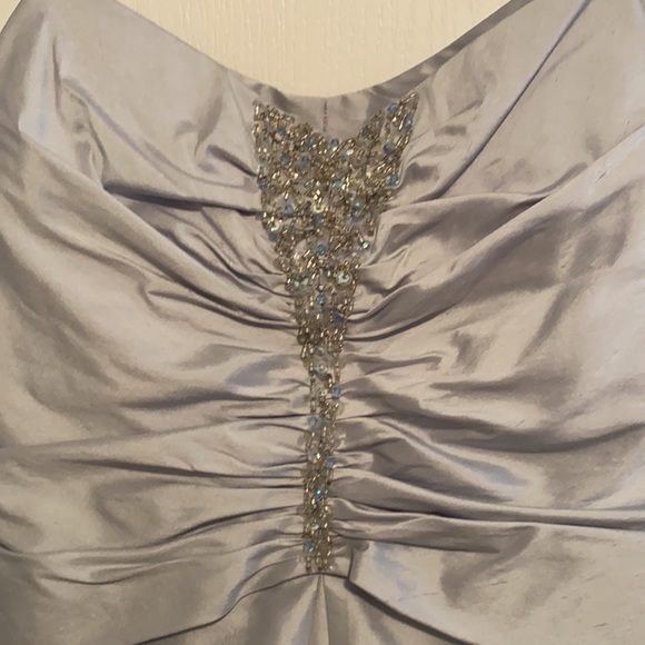 Ross Mayer ice blue a-line gown with bolero - Picture 2 of 7